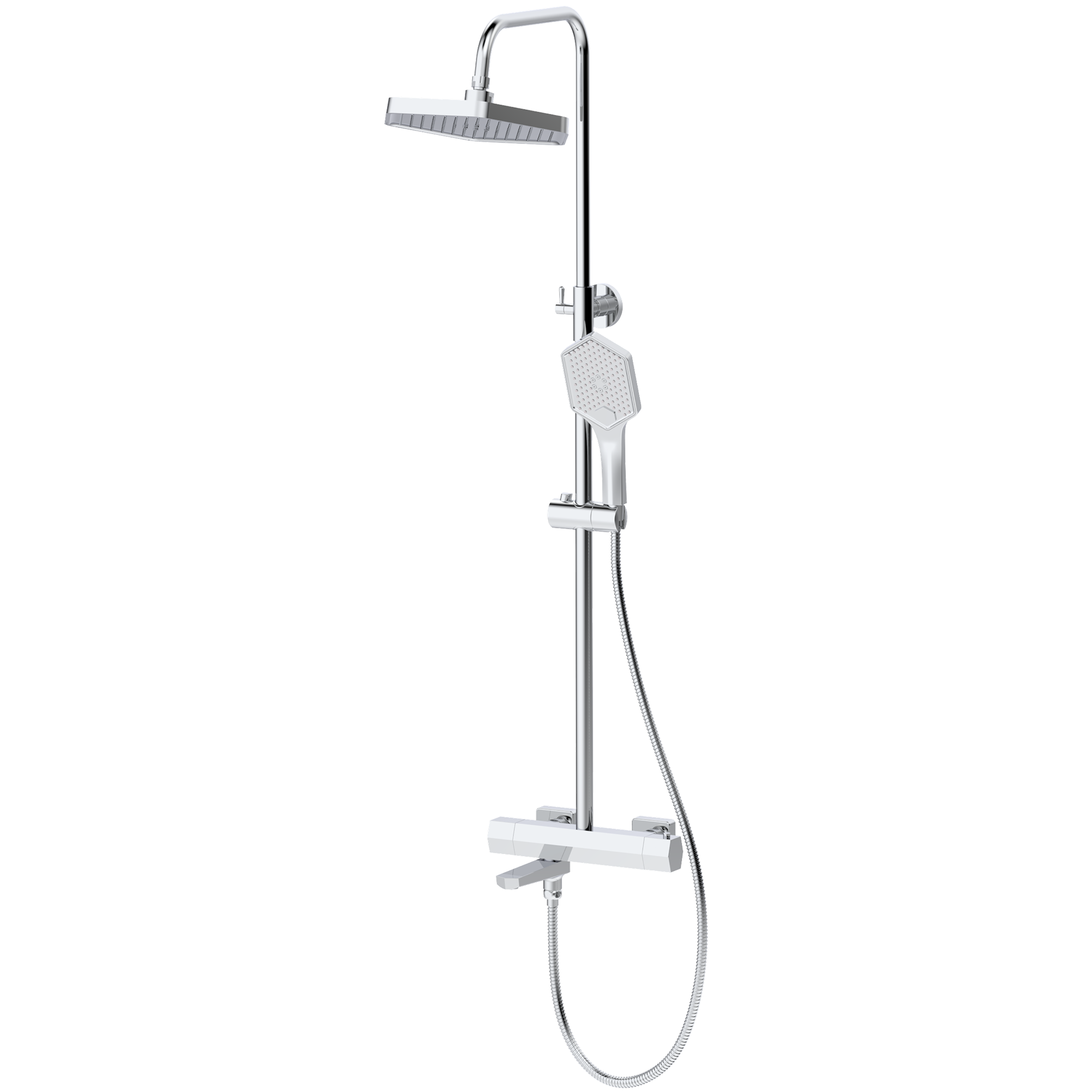 Душевая система хром с термостатом без излива HB24726