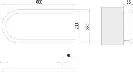 Электро 25 П-обр 600х200 Полотенцесушитель TERMINUS